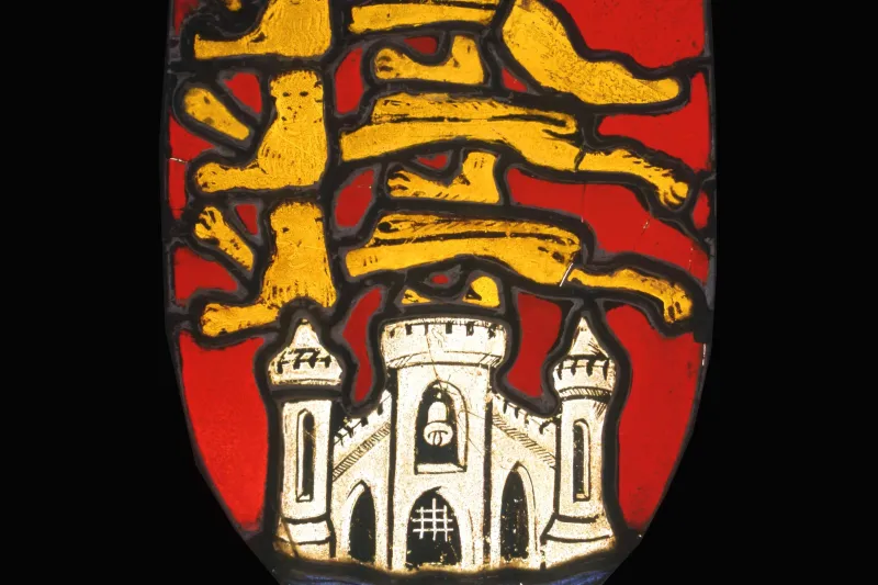 Vitrail aux armes de Bordeaux et d’Angleterre © Jean Gilson - mairie de Bordeaux