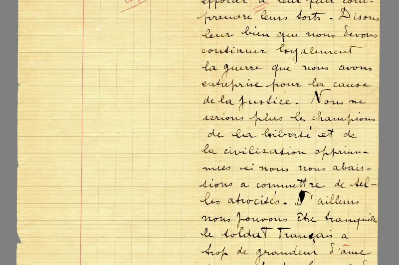 Dissertation de Jean Moulin, rédigée le 16 octobre 1915 © mairie de Bordeaux, collection Centre national Jean Moulin