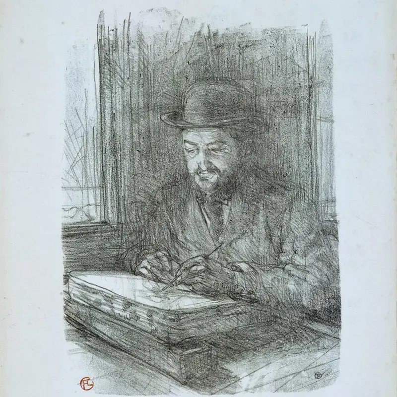 Le Bon graveur. Henri de Toulouse-Lautrec. 1898. Lithographie au crayon. Nº Inventaire :  97.I.1.1 © Bernard Fontanel - mairie de Bordeaux