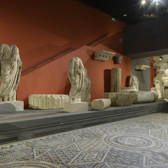 Cette image présente les espaces d'exposition de la période antique
