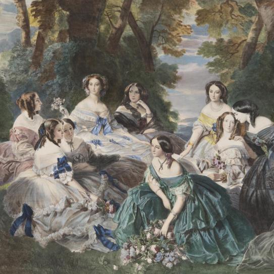 Image du tableau représentant l'impératrice Eugénie et ses dames d'honneur