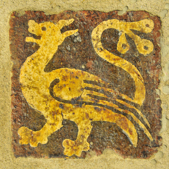 Image d'un dragon sur un carreau vernissé