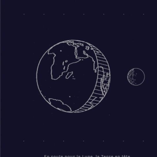 Couverture du livre : ""En route pour la Lune, la Terre en tête", Alexandre Chollier, 1972, ed. La Baconnière"