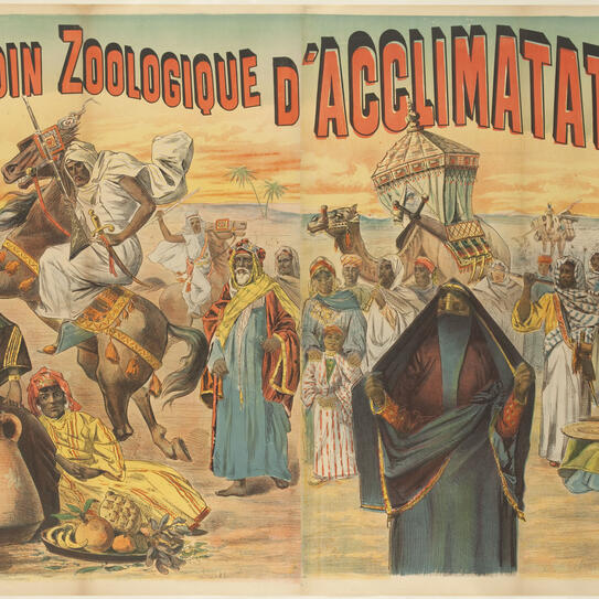 Affiche publicitaire du Jardin Zoologique d'Acclimatation à Paris - foires et expositions coloniales © Libres de droits