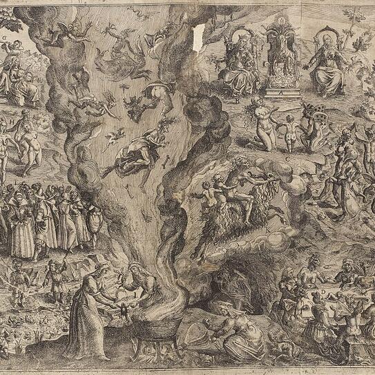 Gravure de Jan Ziamko (1613) représentant le Sabbat des sorciers 