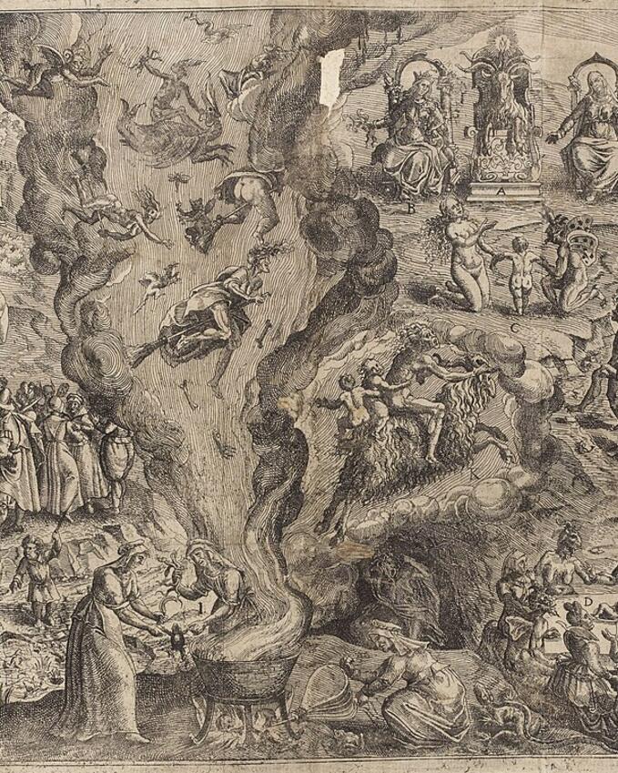 Gravure de Jan Ziamko (1613) représentant le Sabbat des sorciers 