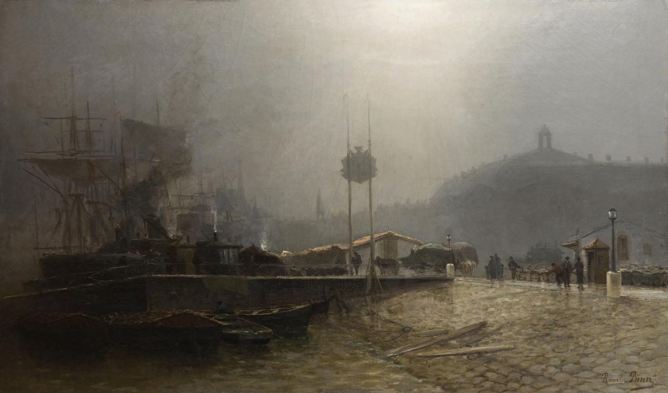 tableau peinture à l'huile du port de Bordeaux 