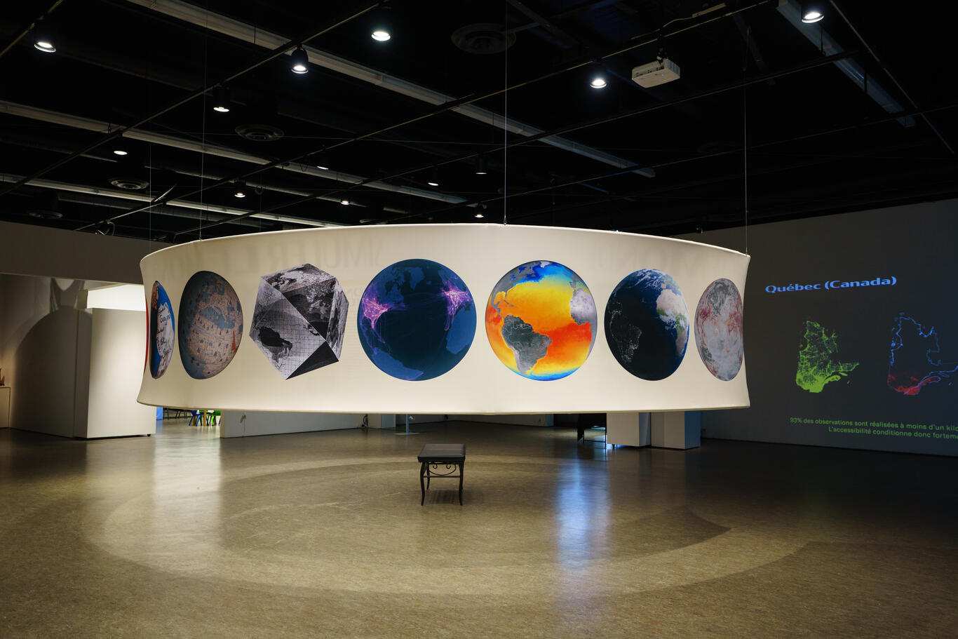 Vue de l'exposition Sphérographia au Québec